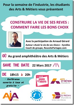 conf Arts Métiers Arnaud Gerard affiche